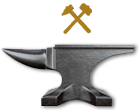 emblem transparent anvil & gold cross